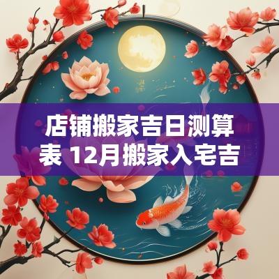 店铺搬家吉日测算表 12月搬家入宅吉日