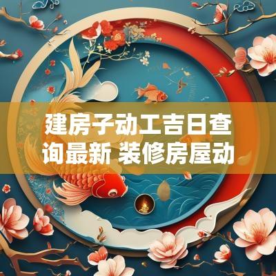 建房子动工吉日查询最新 装修房屋动工吉日吉时表