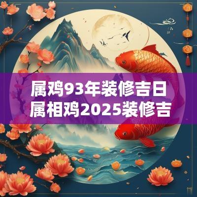 属鸡93年装修吉日 属相鸡2025装修吉日
