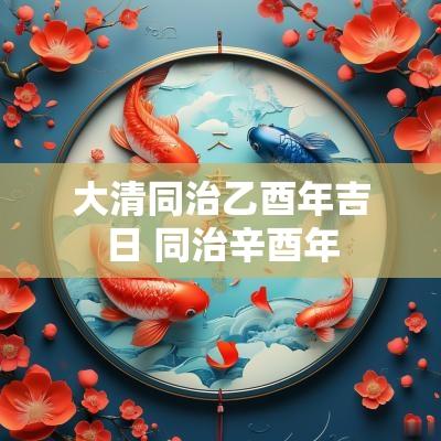 大清同治乙酉年吉日 同治辛酉年