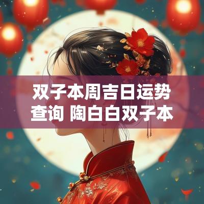 双子本周吉日运势查询 陶白白双子本周运势