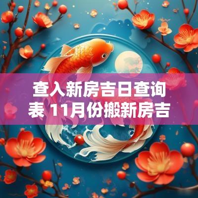 查入新房吉日查询表 11月份搬新房吉日