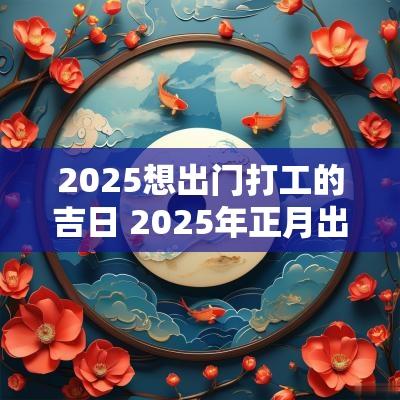 2025想出门打工的吉日 2025年正月出门打工吉日