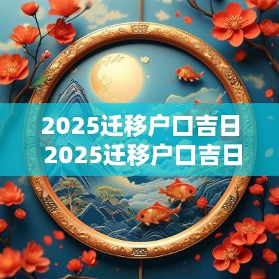2025迁移户口吉日 2025迁移户口吉日查询