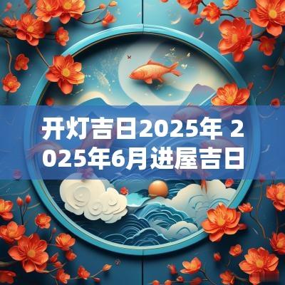开灯吉日2025年 2025年6月进屋吉日