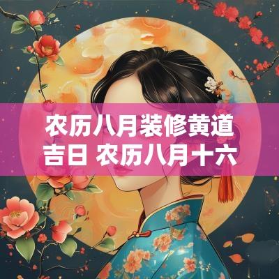 农历八月装修黄道吉日 农历八月十六装修开工