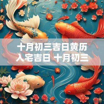 十月初三吉日黄历入宅吉日 十月初三吉日