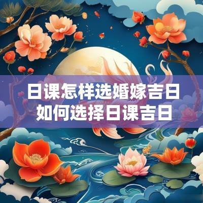 日课怎样选婚嫁吉日 如何选择日课吉日