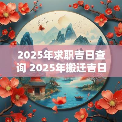2025年求职吉日查询 2025年搬迁吉日查询