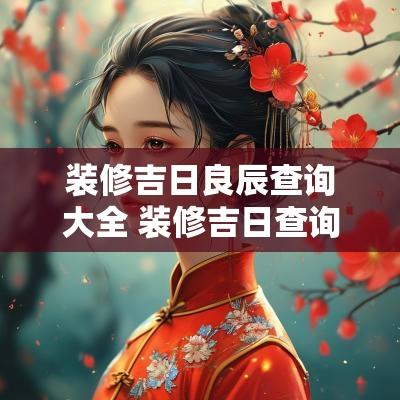 装修吉日良辰查询大全 装修吉日查询2025年9月