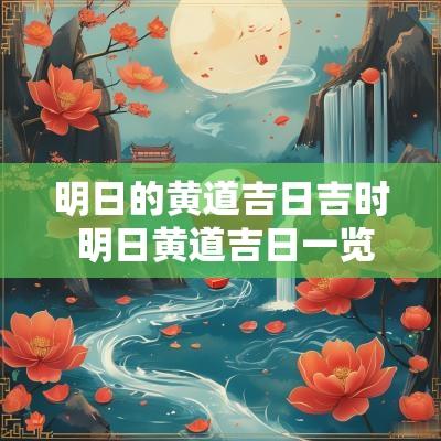 明日的黄道吉日吉时 明日黄道吉日一览表