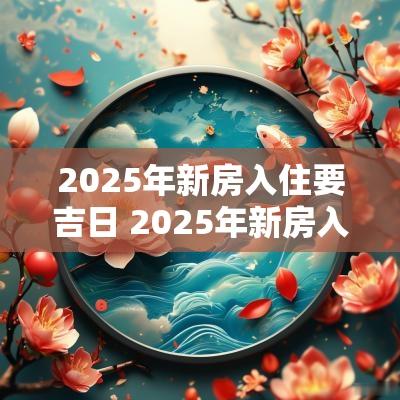 2025年新房入住要吉日 2025年新房入宅的吉日