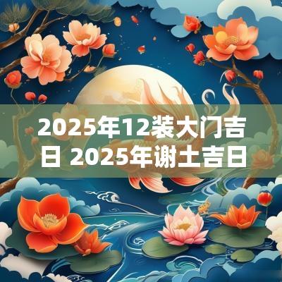 2025年12装大门吉日 2025年谢土吉日一览表