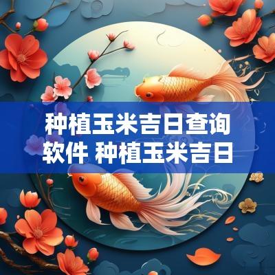 种植玉米吉日查询软件 种植玉米吉日查询表格下载