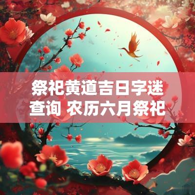 祭祀黄道吉日字迷查询 农历六月祭祀黄道吉日