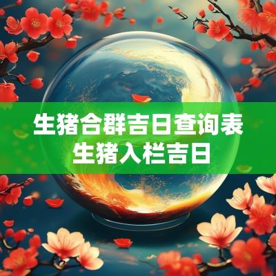 生猪合群吉日查询表 生猪入栏吉日