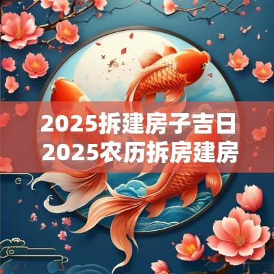 2025拆建房子吉日 2025农历拆房建房什么日子好