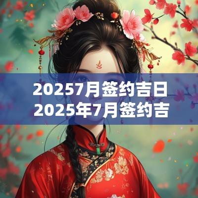 20257月签约吉日 2025年7月签约吉日