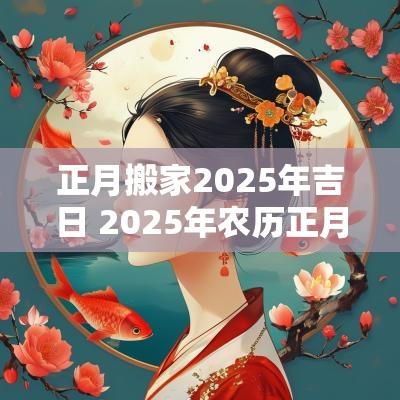 正月搬家2025年吉日 2025年农历正月搬家最好吉日