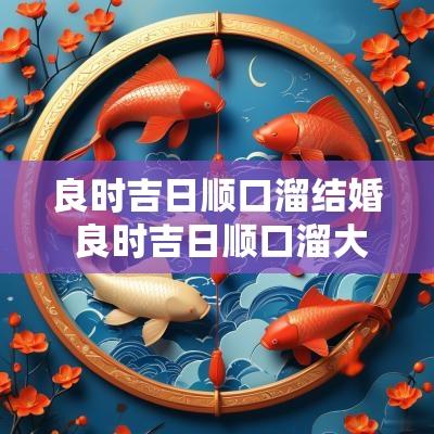 良时吉日顺口溜结婚 良时吉日顺口溜大全