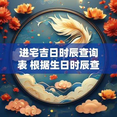 进宅吉日时辰查询表 根据生日时辰查吉日