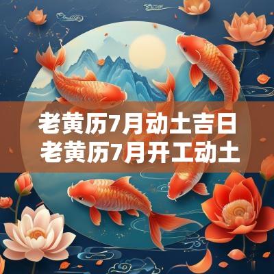 老黄历7月动土吉日 老黄历7月开工动土