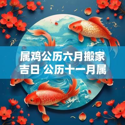 属鸡公历六月搬家吉日 公历十一月属鸡搬家吉日