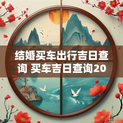 结婚买车出行吉日查询 买车吉日查询2025年