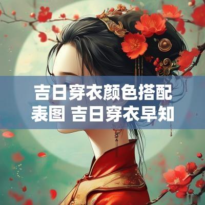 吉日穿衣颜色搭配表图 吉日穿衣早知道