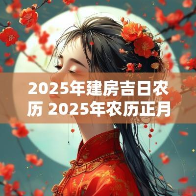 2025年建房吉日农历 2025年农历正月乔迁吉日