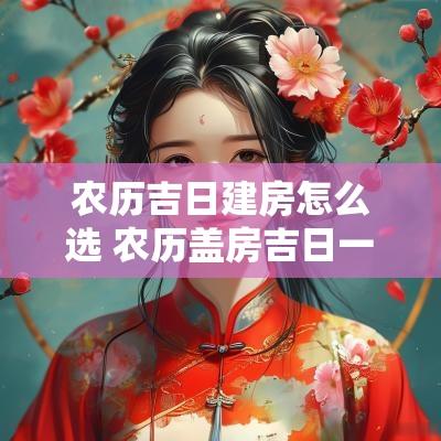 农历吉日建房怎么选 农历盖房吉日一览表