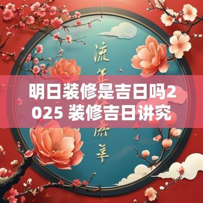 明日装修是吉日吗2025 装修吉日讲究吉时吗