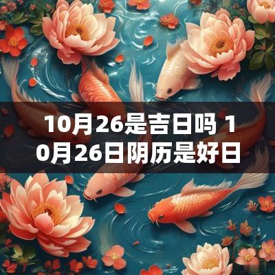 10月26是吉日吗 10月26日阴历是好日子吗