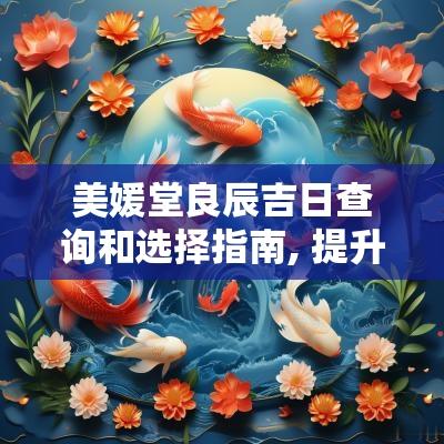 美媛堂良辰吉日查询和选择指南, 提升生活品质