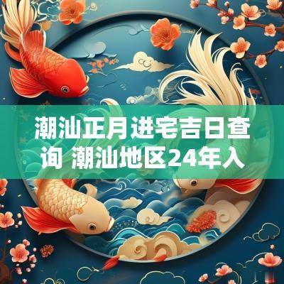 潮汕正月进宅吉日查询 潮汕地区24年入宅吉日查询表