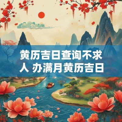 黄历吉日查询不求人 办满月黄历吉日查询