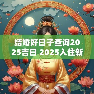 结婚好日子查询2025吉日 2025入住新房吉日查询表