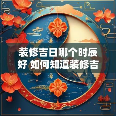 装修吉日哪个时辰好 如何知道装修吉日和时辰