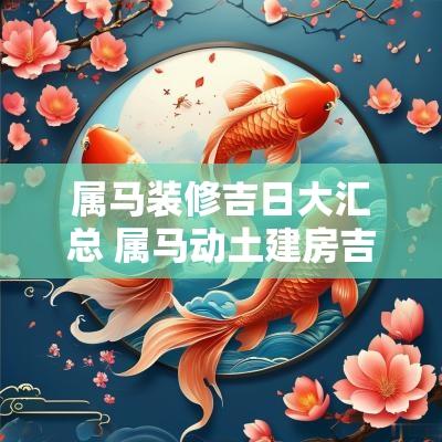 属马装修吉日大汇总 属马动土建房吉日