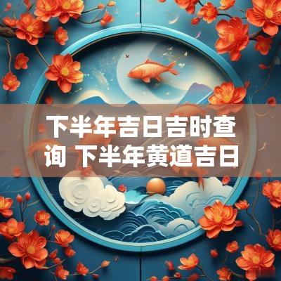 下半年吉日吉时查询 下半年黄道吉日