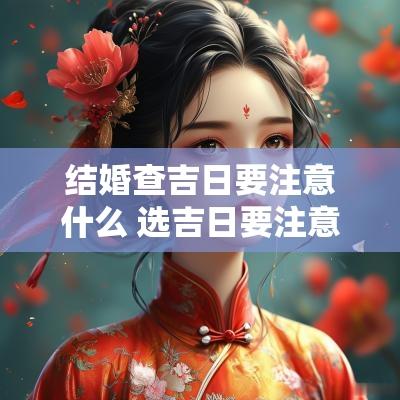 结婚查吉日要注意什么 选吉日要注意什么问题