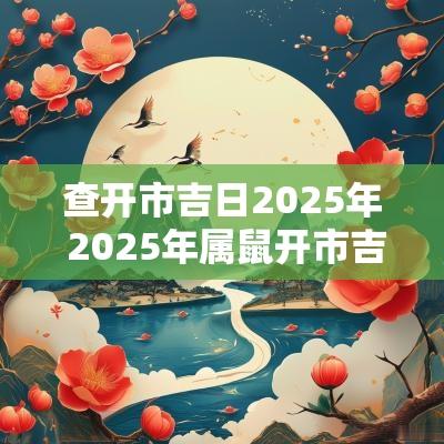 查开市吉日2025年 2025年属鼠开市吉日
