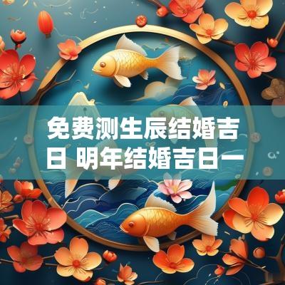 免费测生辰结婚吉日 明年结婚吉日一览表