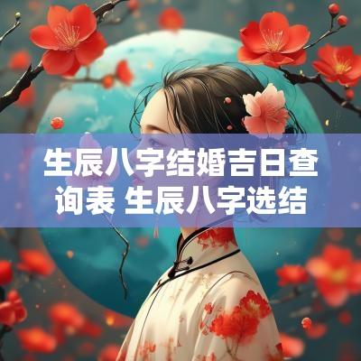 生辰八字结婚吉日查询表 生辰八字选结婚日子电子版
