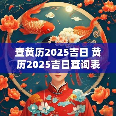 查黄历2025吉日 黄历2025吉日查询表