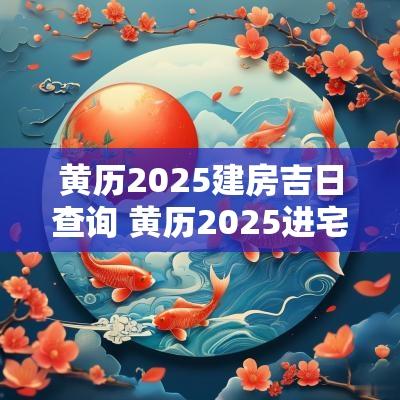 黄历2025建房吉日查询 黄历2025进宅吉日查询