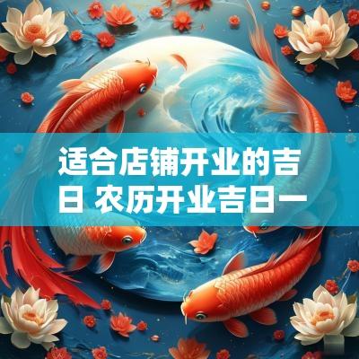 适合店铺开业的吉日 农历开业吉日一览表