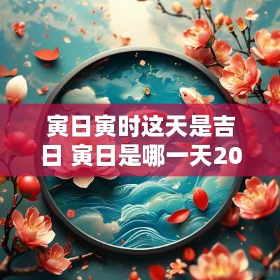 寅日寅时这天是吉日 寅日是哪一天2025