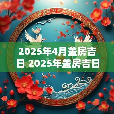 2025年4月盖房吉日 2025年盖房吉日一览表