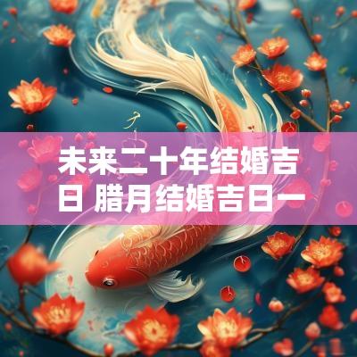 未来二十年结婚吉日 腊月结婚吉日一览表